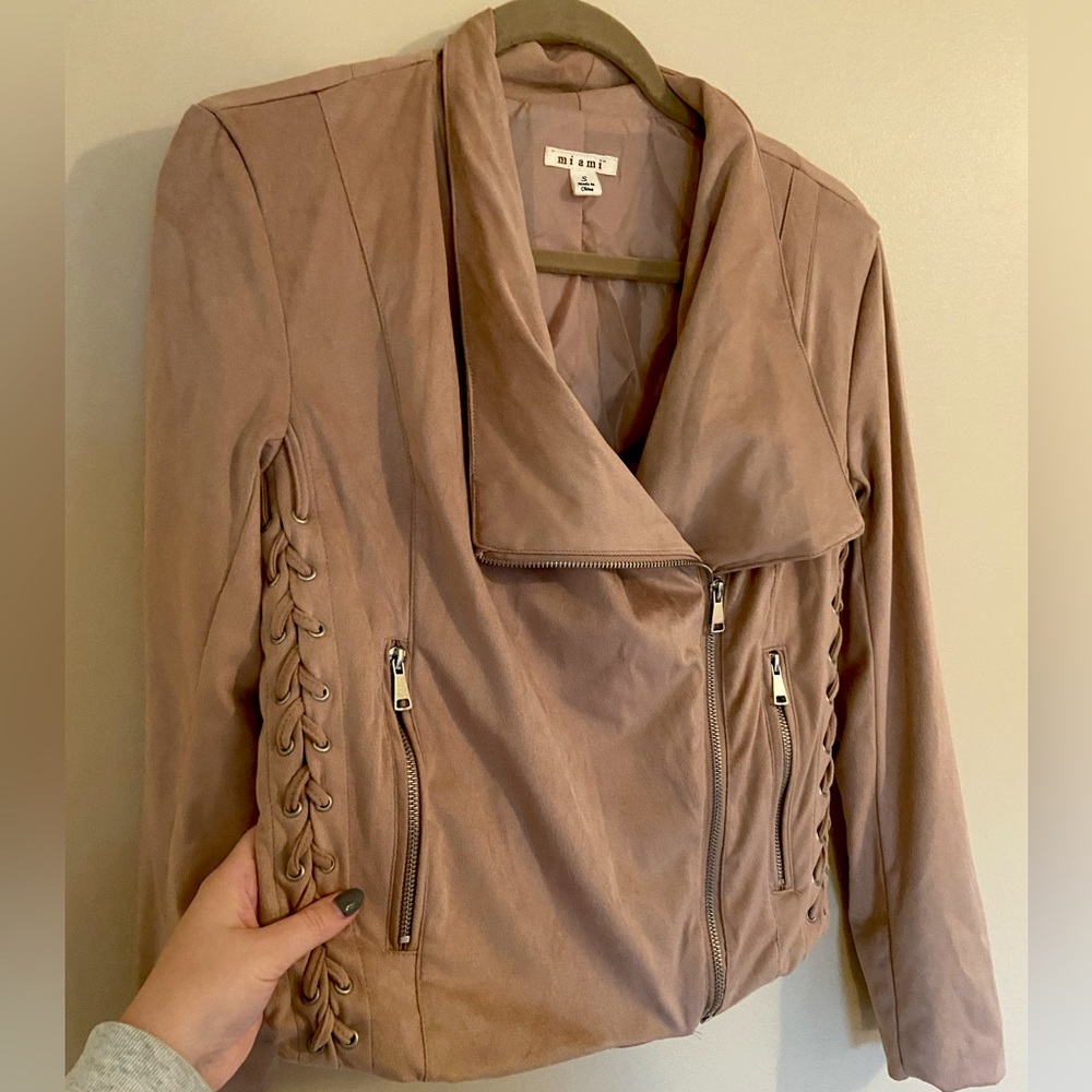 Francesca’s women’s suede jacket, size Small, never worn